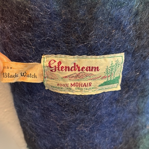 100% Mohair Scotland Vintage Plaid Scarf Shawl Stole Wrap - Picture 5 of 6